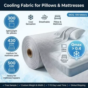 0.4 430GSM White PRIM Medium Weight Eco Friendly Weft Jacquard Knitted Breathable Cooling Mattress for Home Textile