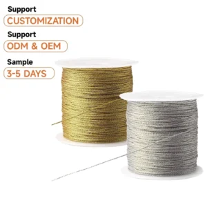 0.5mm Metallic String Gold Silver Tinsel Cord Glitter Line for Hang Tag Card Making Gift Wrapping Christmas Ornament DIY