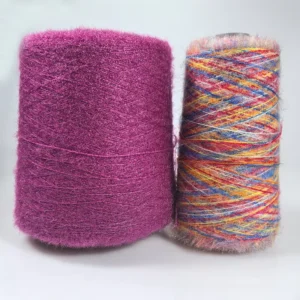 0.7 Feather Fancy Yarn 100% Nylon 15s Colorful Long Hair Mink Fancy Yarn Long Plush Mink Cash Mere Mink Yarn