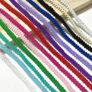 0.8cm DIY Clothing Home Textiles Accessories Trims Ribbon Sequins Trimming Knitted Gold Lace Eco Friendly for Shoes Bags