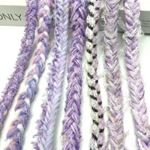 1-1.5 cm Tweed Metallic Yarn Gift Ribbon Mix Color Fringe Tweed Lace Trim Ribbon Fabric Trimmings