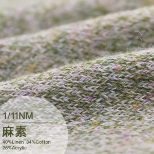 1/11NM 40%Linen 34%Cotton 26%Acrylic Knitted Sweater Fabric Factory Supplies Various Blended Yarns and Fancy Yarns in Stock