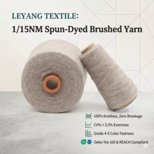 1/15NM Spun-dyed Sanded Ring Spun Melange Yarn Wool Blended Soft Warm Anti-Pilling High Elastic Knitting Factory Direct