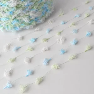 1 2.2 Nm Z Twist Standard Evenness Colorful 100% Polyester Segment Dyed Fishtail Fancy Crochet Yarn Hand Knitting