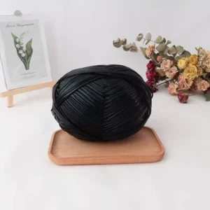 1/2.8NM Metallic Ribbon Yarn Shiny Glitter Flat Fancy Yarn for Knitting Crochet and Decorative Accessories