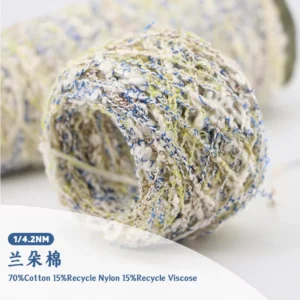 1/4.2NM 70%Cotton 15%Recycle 15%Recycle Viscose Supplies Various Blended Yarns and Fancy Yarns in Stock