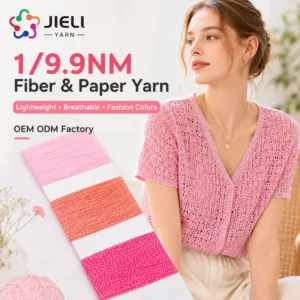 1/9.9NM Fiber Paper Yarn Lightweight Breathable Fancy Knitting Yarn for Summer Cardigan Top Hat Bag OEM ODM