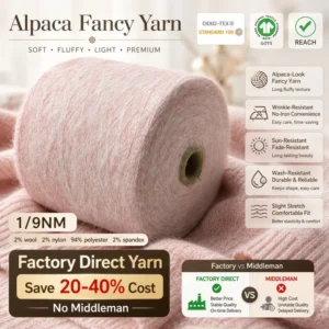 1 9NM Long Hair Alpaca Like Fancy Yarn Fluffy Furry Fancy Blended Hilo Garen Filati Benang For Sweater Scarf Bulk