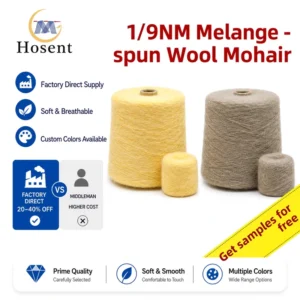 1 9NM Melange Wool Mohair Yarn Soft Fluffy Anti pilling for Sweater Knitwear Factory Direct Custom Color Free Sample