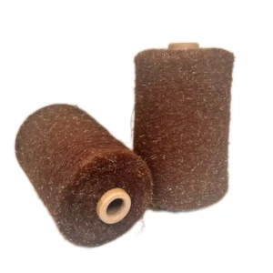1.3 Nylon Feather Mink Yarn with Gold Metallic Glitter Flash Feather Knitting for Sweaters Cardigans