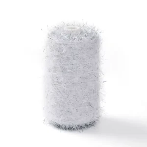 1.3cm 4.0cm 75% Nylon 25% Lurex Fancy Feather Yarn for Flat Knitting Fancy Yarn