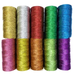 1.5 mm Metallic Yarn Custom Colors Metallic Cord for Gift Package DIY Metallic Yarn