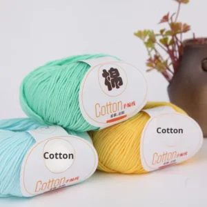 10-Strand 100% Cotton Yarn Medium-Thick Dyed Patterns for Baby Crochet Children’s Crafts Hand Knitting Anti-Pilling OE Technics