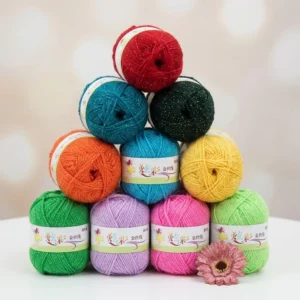 100% Acrylic Dyed Melange Yarn Colored Silk Wire Three color Bright Ring Spun Handmade DIY Line