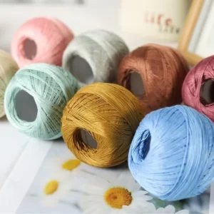 100% Cotton 50g Lace Thread Multiple Colors Dyed Pattern Hand Crochet Yarn for Fancy Knitting