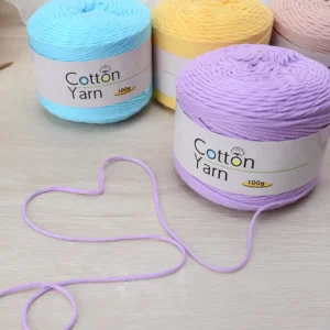 100% Cotton Combed Yarn Solid Color Dyed Handmade Knitting Soft Cotton Yarn for Hand Knitting