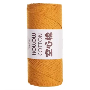 100% Cotton Dyed Hollow Yarn for Knitting Hand Woven Round Rope Crochet Yarn