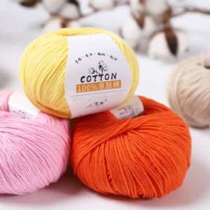 100% Cotton Knitting Yarn 50g Dyed Wool Crochet Textile Thread