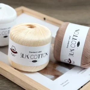 100% Cotton Lace Handmade DIY Knitted Silk Spring Summer Pure Cotton Yarn with Hook Embroidery Weaving for Sewing
