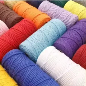 100% Cotton Macrame Yarn Twisted Single 1 2 3 4 5 8 Strand Macrame Cord 3mm 4mm 5mm Coated For Garments Shoes