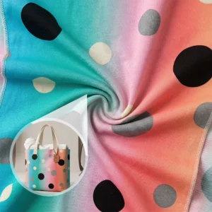100% Cotton Poplin Fabric Printed Big Polka Dot Pattern Breathable Eco Friendly for Sportswear Dress Tote Bag OEM ODM
