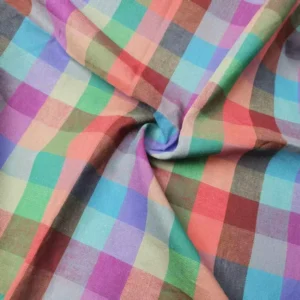 100% Cotton Poplin Printed Fabric Eco Friendly and Yarn Dyed Colored Check Plaid for Girls’ Shirts and Dresses Home Textiles