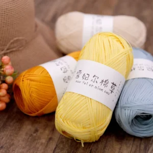100% Cotton Raffia Yarn Soft Straw Yarn for Hand Knitting Bag Hat DIY Crochet Thread Cotton Grass Yarn for Handmade Weaving