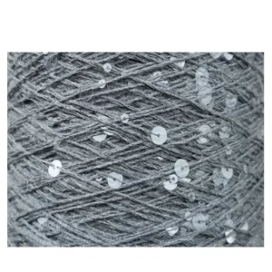100% Cotton Sequin Yarn Traditional Russia Fancy Yarn Hand Knitting 3MM+6MM Sequins Made in China in Stock