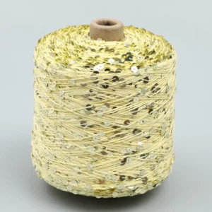 100% Cotton Sequins Yarn 3+6mm Soft Warm Women Sweater Hand Knitting Yarn Popular Customized Sequins Yarns