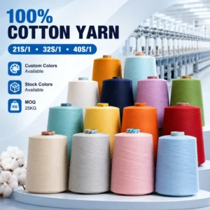 100% Cotton Yarn 21S 1 32S 1 40S 1 Ring Spun Dyed Cotton Yarn for Socks Knitting Weaving