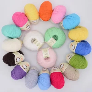 100% Cotton Yarn 50g 32S OE Spun Anti Pilling Soft Dyed Crochet Knitting Yarn for Baby Sweater Hat Scarf Amigurumi 35 Colors
