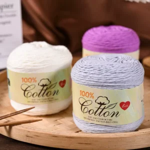 100% Cotton Yarn 75g Open End Carded Bleached Fancy Eco Friendly Anti Bacteria Hand Knitted 30 Count Dyed Crochet Yarn