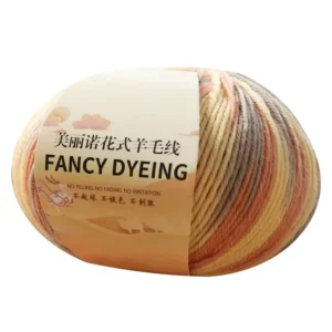 100% Merino Wool Colorful Fancy Yarn for Knitting Sewing Weaving Machine Dyed Wool Ribbon