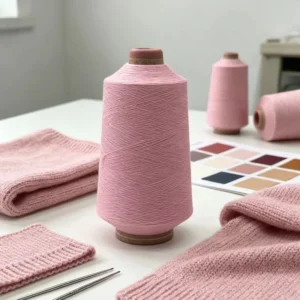 100% Nylon DTY Filament Yarn Custom Color Dyed Pink Yarn for Hand Knitting High Strength