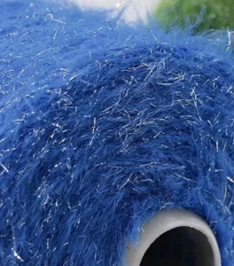 100% Nylon Fancy Mink Yarn Silver Gold Metallic Glitter Flash Feather Knitting Yarn Dyed High Tenacity Texturized 50D