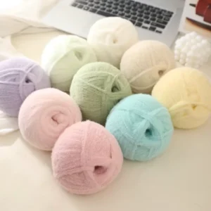 100% Nylon Filament Yarn 100g Fluffy Wool Anti-Pilling Feature Dyed Pattern Fancy Yarn for Hand Knitting