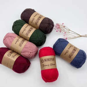 100% Organic Cotton Crochet Baby Silk Milk Cotton Yarn Mercerized