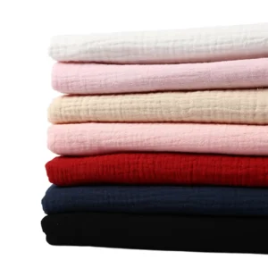 100% Organic Cotton Double Layer Solid Plain Woven Brocade Fabric Breathable Yarn Dyed Pattern Shirts Dress