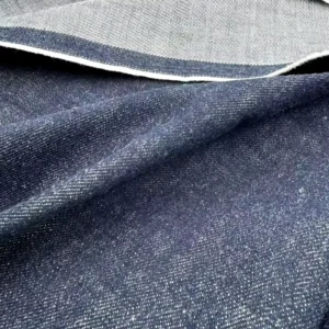 100% Organic Cotton Japanese Selvedge Denim Fabric 18.5oz Heavyweight Dark Indigo Blue Yarn-Dyed for Men’s Jeans Jackets Twill