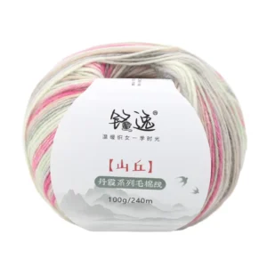100% Organic Cotton Wool Yarn Carded Hand Knitting Dyed 100G 240M