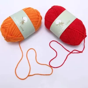 100% Organic Cotton and Acrylic Blend 4 Ply 100 Gram Large Milk Cotton Yarn Dyed Fancy Knitting Yarns Recycled Feature