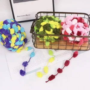 100% Polyester 130g ball Crochet Yarn Polyester Pompom Yarn for Hand Knitting Blanket Scarf and Sweater