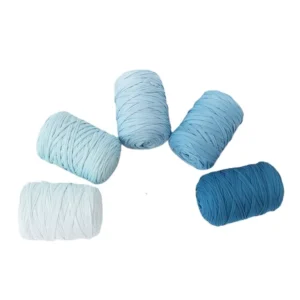 100% Polyester Anti Pilling T Shirt Yarn Big Ball Elastic Hand Woven Dyed Pattern