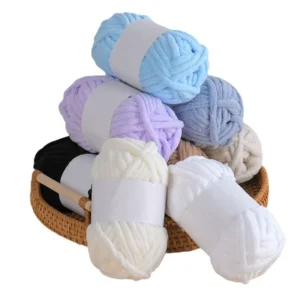 100% Polyester Blended Yarn Crystal Thick Wool Yarn 50g Ice Crystal Thick Yarn