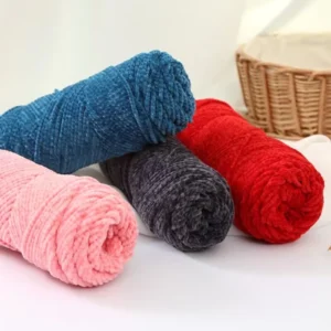 100% Polyester Chenille Yarn 2 Ply 100g Soft Flannel Hand Knitting Crochet Thread Anti Pilling Dyed Multi Color