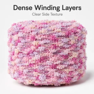 100% Polyester Colorful Hand Knitting Pom Pom Yarn Fancy Crochet Yarn for DIY
