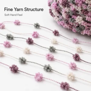 100% Polyester Dyed Z Twist Gradient Colorful Hand Knitting Products DIY Pom Pom Fancy Crochet Yarn