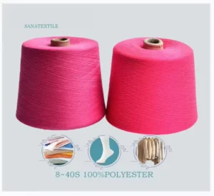 100% Polyester Eco Friendly Recyclable Raw Yarn 32s 21s Ring Spun Embroidery Weaving Socks Knitting Sewing