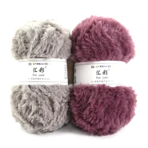 100% Polyester Faux Fur Fancy Yarn Mink Like Crochet Yarn for Sweater 2rolls Per Bag