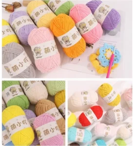 100% Polyester Hand Knit Crochet Yarn for Doll Clothes Blanket Scarf Dyed Patterns